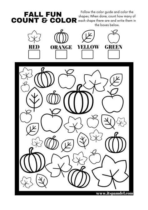 Free Printable Fall Fun I Spy Count And Color Activity Page For Kids