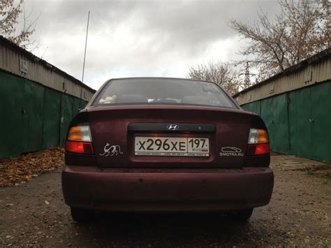 Тонирование задней оптики — Hyundai Accent (2G), 1,5 л, 2009 года ...