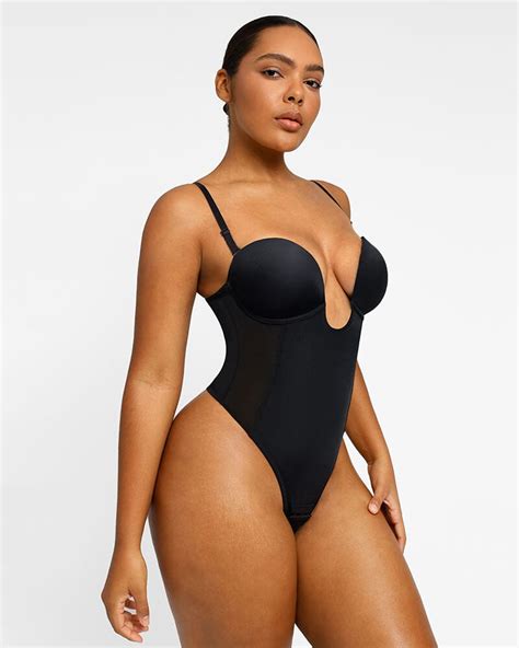 Shapellxofficial Airslim Deep Plunge Low Back Thong Bodysuit