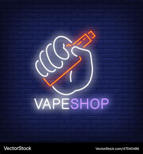 Vape Shop Neon Sign Royalty Free Vector Image Vectorstock