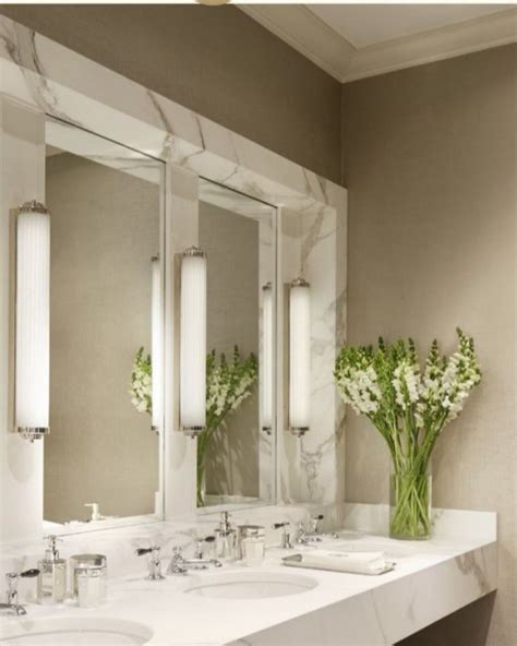 How Serene Is This Powder Room Classic And Simply Beautiful With Our Glass Rod Sconces With A