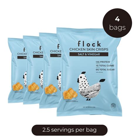 Snapklik Flock Keto Chicken Skin Chips Salt And Vinegar Flavor