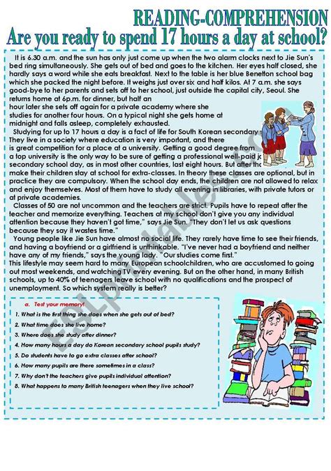 School Issues Reading Comprehension Text Esl Worksheet By Nurikzhan