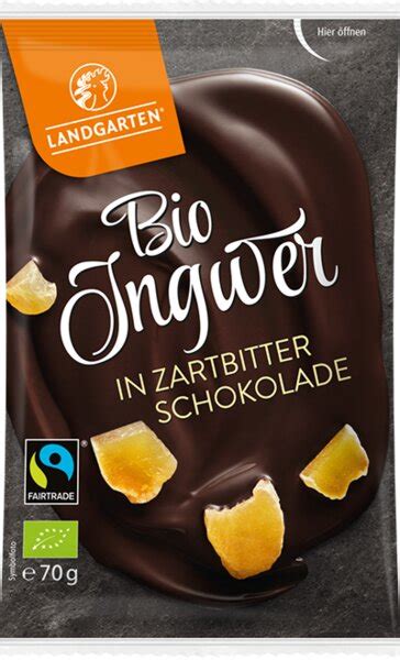 Landgarten Vegane Bio Ingwer In Zartbitterschokolade Avocadostore