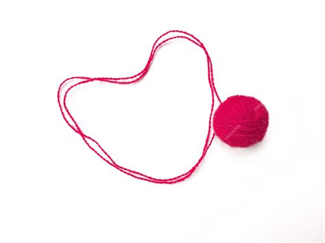 Premium Photo Knitting Yarn Heart Shaped Isolated On White Background