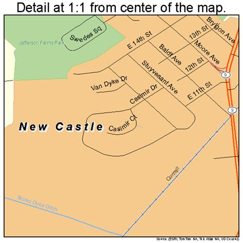 New Castle Delaware Street Map 1050800