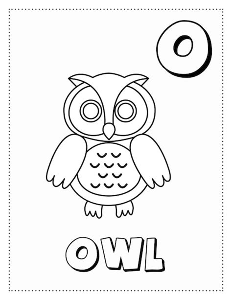 Premium Vector | Letter o is for owl coloring page coloring book letter ...