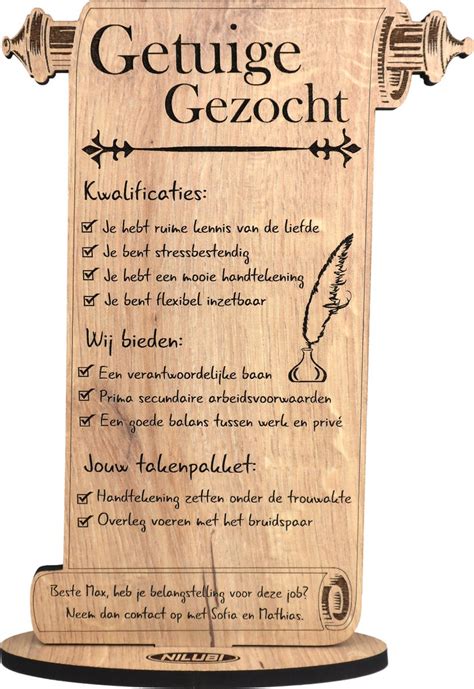 Getuige Gezocht Gepersonaliseerde Houten Wenskaart Kaart Van Hout