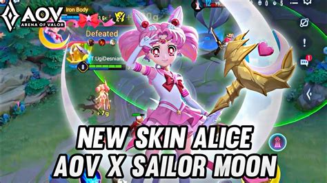 NEW SKIN ALICE CHIBI MOON AOV X SAILOR MOON ARENA OF VALOR YouTube