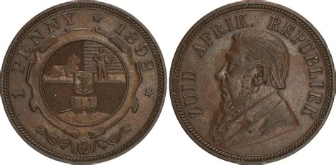 Südafrika Penny 1892 Ohm Krüger 1857 1902 ss vz MA Shops