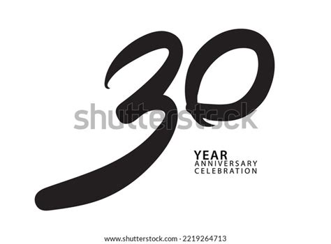 30 Year Anniversary Celebration Black Color Stock Vector (Royalty Free ...