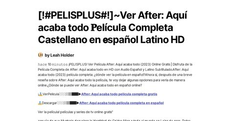 Pelisplus Ver After Aqu Acaba Todo El Cula Completa Castellano