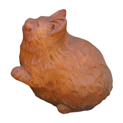 Cast Stone Cement Happy Fat Kitten Concrete Outdoor Garden Statue Ebay