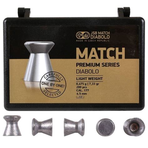 JSB Match Premium Series Light Weight Diabolo Airgun Pellets Cal 177