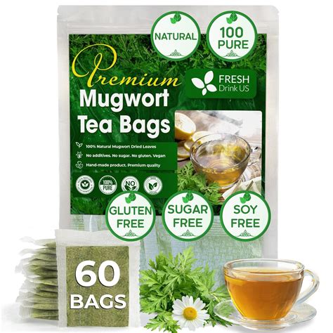 Amazon FreshDrinkUS Premium 60 Mugwort Leaf Tea Bags 100