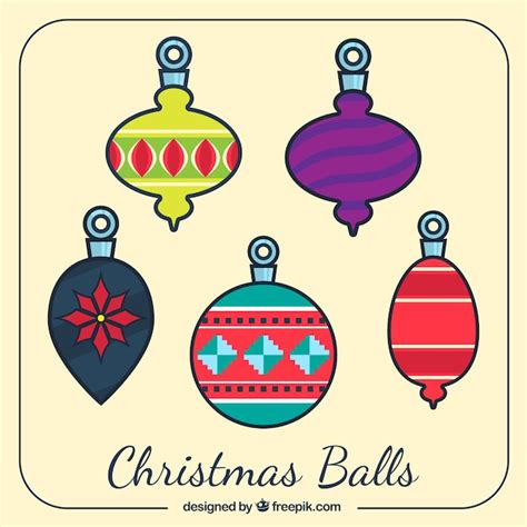 Bolas De Navidad De Colores Vector Gratis