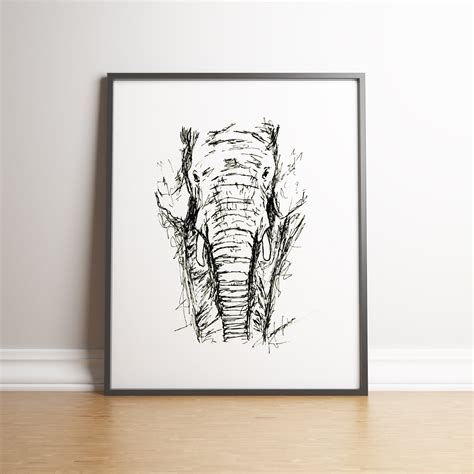 Elephant print | Etsy