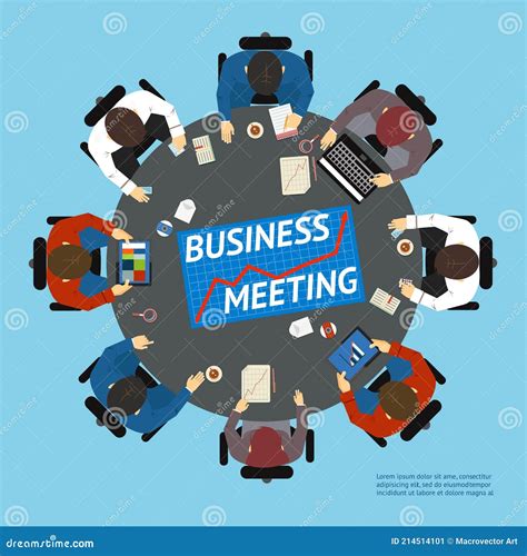 Business People At A Negotiating Table Stock Vector Illustration Of