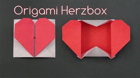 Muttertagsgeschenke Basteln Einfache Origami Herzbox Falten Diy