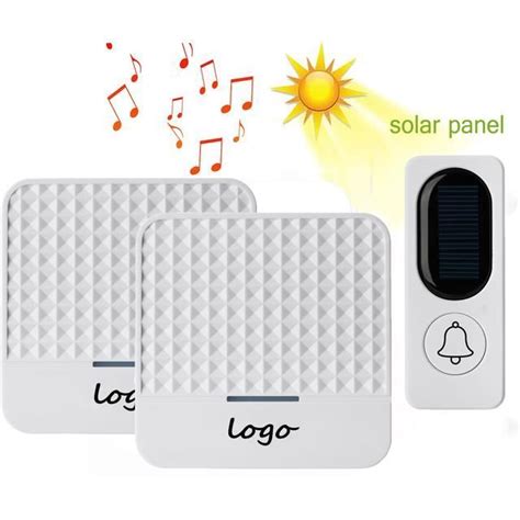 Doorbell Waterproof Wireless Receiver White Eu Sonnette Solaire Sans