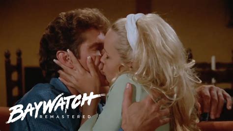 C J Parker Kisses Mitch Whilst Acting Out A Scene On Baywatch Baywatch Remastered Youtube