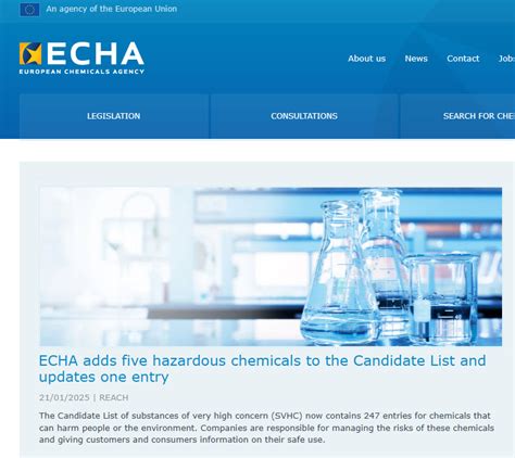 Echa Adds Five New Substances To Svhc List F2 Tech Notes