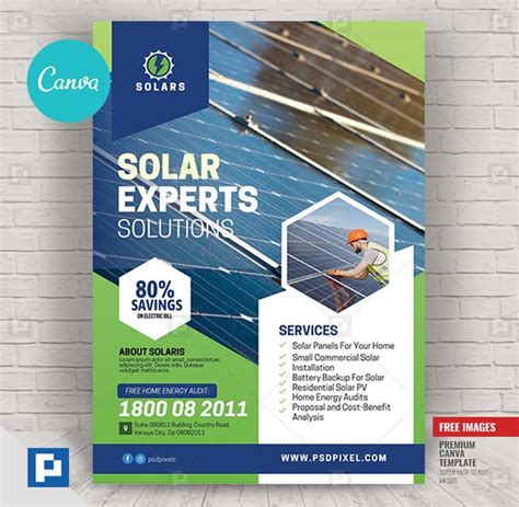 Solar Power Experts Canva Flyer PSDPixel