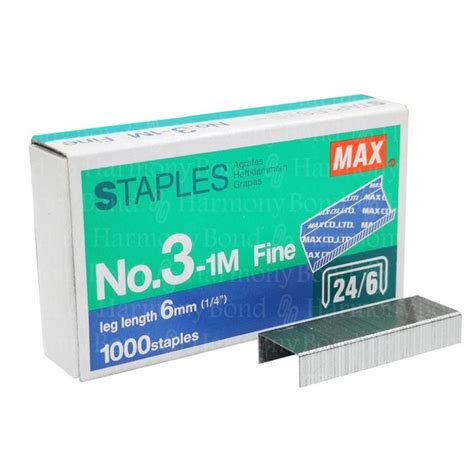 MAX Staples NO 3 1M Fine MS901112 Bullet Dawai Kokot Ubat