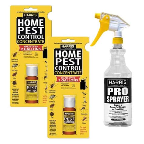 Harris 1 Oz Pest Control Concentrate With 32 Oz Professional Spray Bottle Value Pack 2 Pack