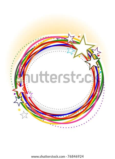 Abstract White Background Colorful Circle Star Stock Vector Royalty