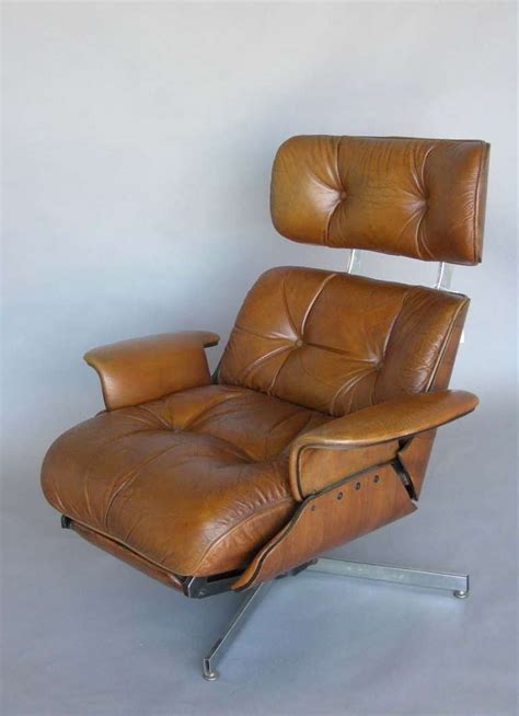 Mid Century Leather Recliner at 1stDibs