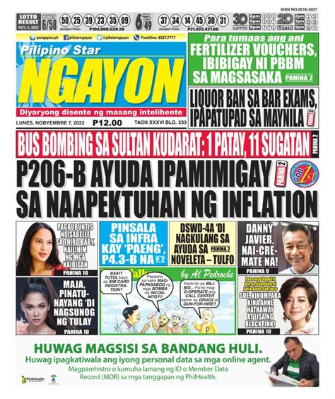 Pilipino Star Ngayon November 07 2022 Digital DiscountMags