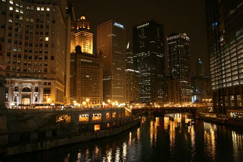 Chicago River Chicago At Night Favorite Places