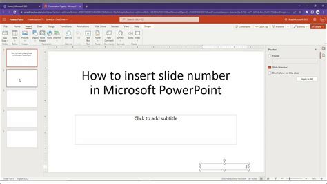 How To Insert Slide Number In Microsoft Powerpoint Youtube