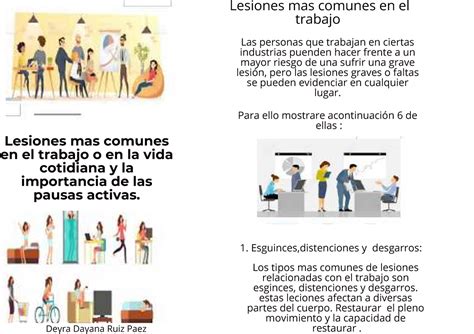 Folleto De Lesiones M S Comunes En El Trabajo O Vida Cotidiana Y La