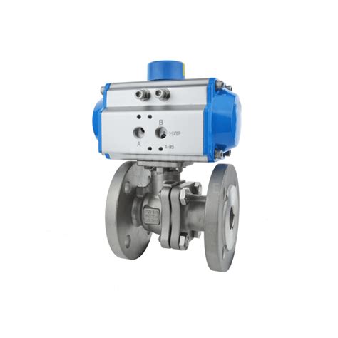 Pneumatic Actuated Stainless Steel Economy Flanged Pn16 Ball Valve