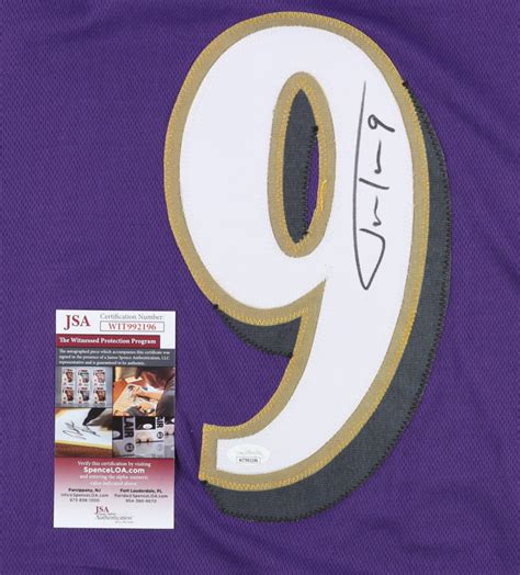 Justin Tucker Signed Career Highlight Stat Jersey Jsa Pristine Auction