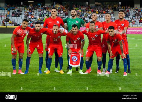 Chile's national football team posing ahead of Romania vs Chile friendly, Cluj-Napoca, Romania ...