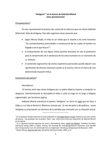 PDF Antígona 1 en la lectura de Gabriela Mistral Una