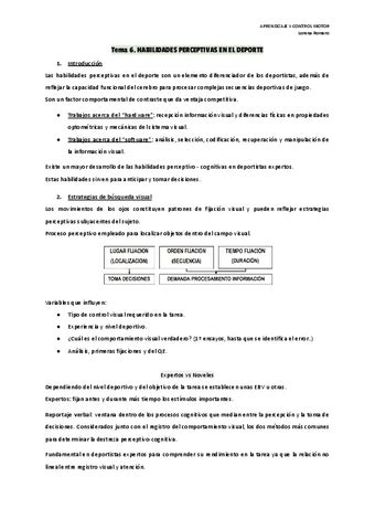 Tema 6 Habilidades Perceptivas En El Deporte Pdf