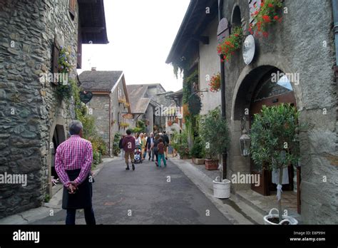 Yvoire France The Historical Years Old Village At The Lake Geneva