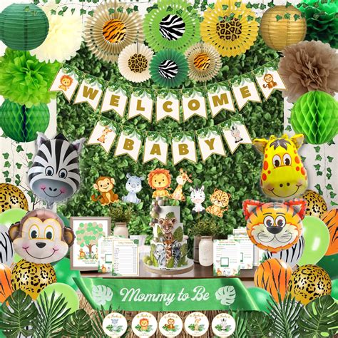 207 Pcs Safari Baby Shower Decorations For Boy Jungle
