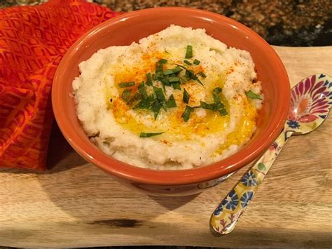 Mashed Cauliflower With Shallot And Chive Boursin Treks And Bites