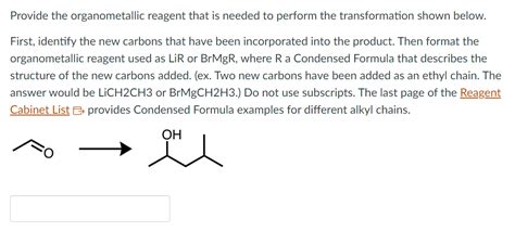 Answered Provide The Organometallic Reagent That Bartleby