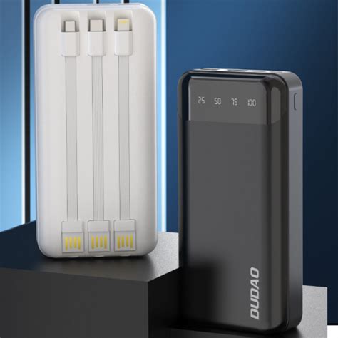 Dudao Capacious Powerbank With Built In Cables Mah Usb Type C