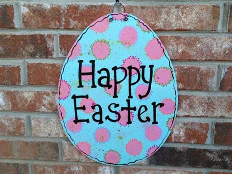 Large Wooden Happy Easter Sign Easter Decor Front Door Sign Etsy