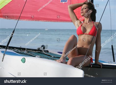 Hot Sexy Brunette Swimsuit Model Tropics Stock Photo 5969128 Shutterstock