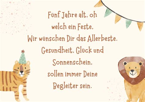 schönsten Glückwünsche zum 5 Geburtstag Mutterinstinkte