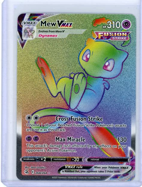 Pokemon Mew Vmax Fusion Strike Full Art Rainbow Secret Rare