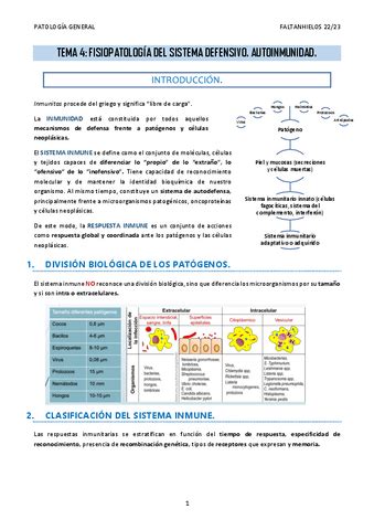 Fisiopatologia Del Sistema Defensivo Autoinmunidad Pdf